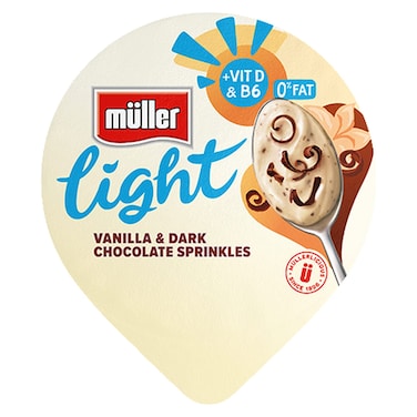 Muller Light Vanilla and Dark Chocolate Sprinkles Yogurt 160g
