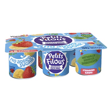 Yoplait Petits Filous No Added Sugar Strawberry and Banana Fromage Frais 282g