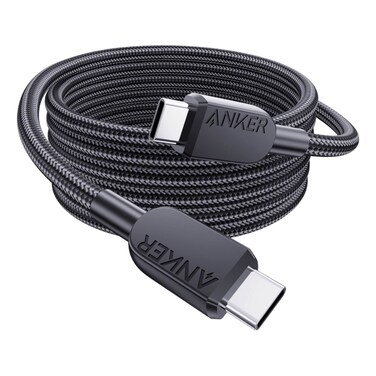 Anker USB-C To USB-C Braided Data Sync And Charging Cable Black 6ft 240W