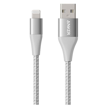 Anker USB-A To Lightning Data Sync And Charging Cable Silver 3ft