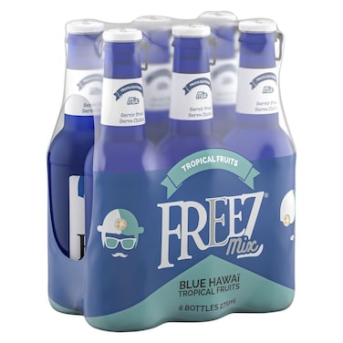 Freez Mix Carbonated Flavoured Drink Bottles Blue Hawaii 275ml Pack of 6