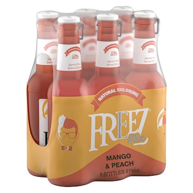 فريز ميكس مشروب غازي بنكهة المانغو والخوخ 275 ملل حزمة من 6