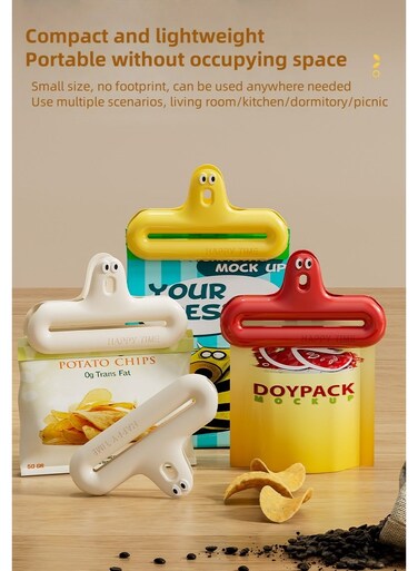 clip, moisture-proof snack clip, kitchen sealing fixing clip, multifunctional household clip, fresh-keeping sealer(Yellow)
