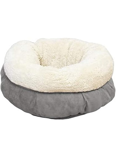 All For Paws Cat Bed Lambswool Donut Bed, Grey