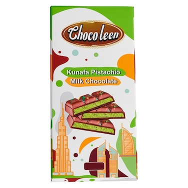 Chocoleen Kunafa Pistachio Milk Chocolate Bar, 60g