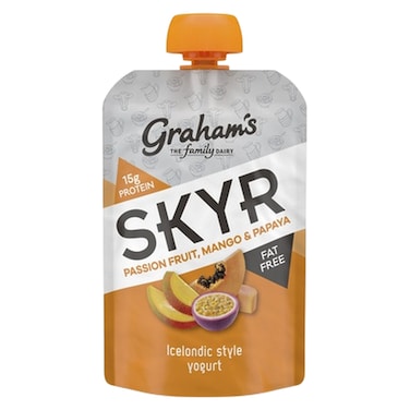 Graham's Skyr Passion Fruit Mango And Papaya Icelandic Style Yogurt Pouch 150g