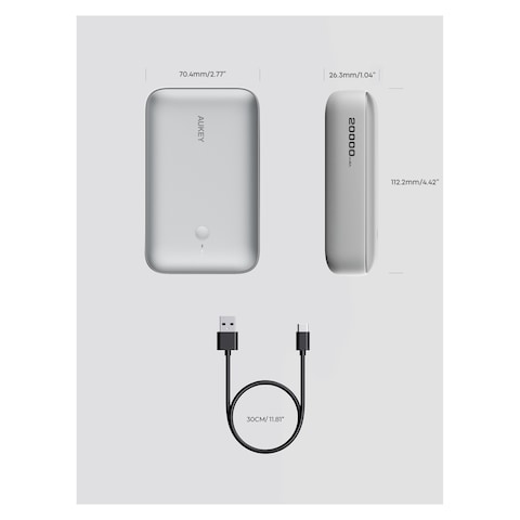 Aukey Spark Mini PD Power Bank White 20000mAh 22.5W