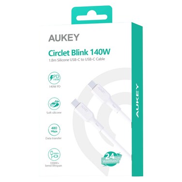Aukey Circlet Blink Silicone USB-C to USB-C Data Sync