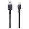 أوكي سيركليت  آي سي كابل شحن ومزامنة بيانات من النايلون المضفور USB-A إلى USB-C أسود بطول 1 متر