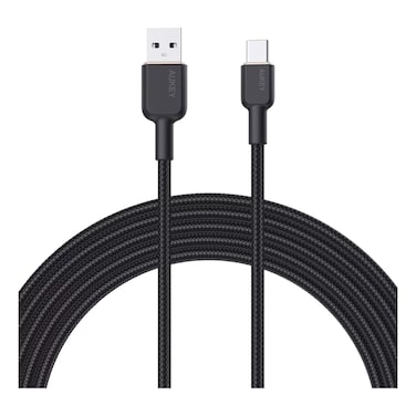 أوكي سيركليت  آي سي كابل شحن ومزامنة بيانات من النايلون المضفور USB-A إلى USB-C أسود بطول 1 متر