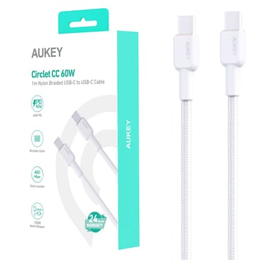 Aukey Circlet CC Nylon Braided USB-C to USB-C Data Sync
