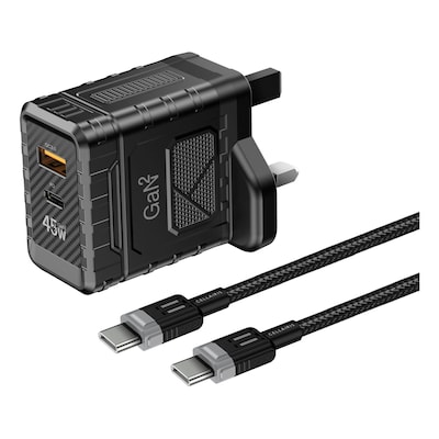 Cellairis GaN 2 PD Charger Black 45W With Charging Cable Black 60W