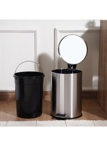 Home Daily Soft Close Metal Pedal Bin 31.5x25.8x39cm 12L - Chrome
