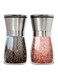 Stainless Steel Salt and Pepper Grinder Set of 2 - Pepper Mill &amp; Salt Mill with Adjustable Coarseness - Glass Spice Shakers
