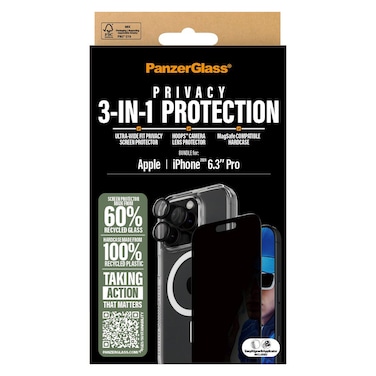 PanzerGlass Privacy 3-in-1 Protection Bundle For Apple iPhone 16 Pro 6.3inch
