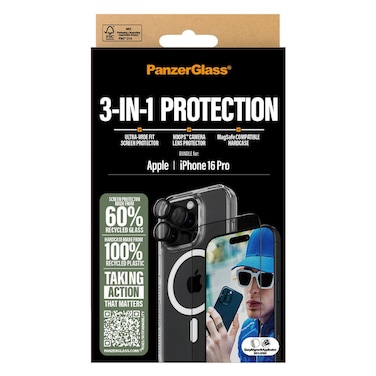 PanzerGlass 3-in-1 Protection Bundle For Apple iPhone 16 Pro