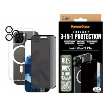 PanzerGlass Privacy 3-in-1 Protection Bundle For Apple iPhone 16 Pro 6.9inch