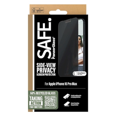 PanzerGlass Safe Side-View Privacy Screen Protector For Apple iPhone 16 Pro Max