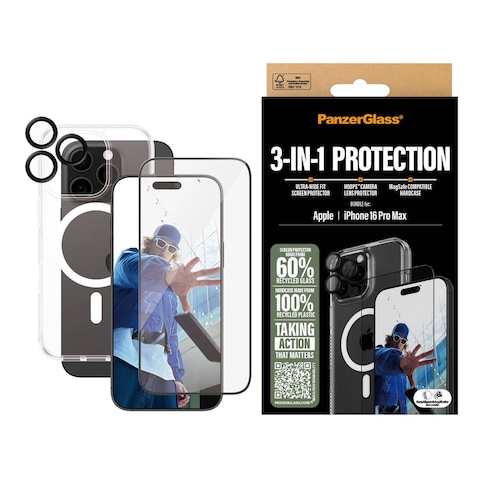 PanzerGlass 3-in-1 Protection Bundle For Apple iPhone 16 Pro Max