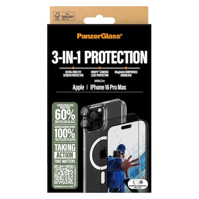 PanzerGlass 3-in-1 Protection Bundle For Apple iPhone 16 Pro Max
