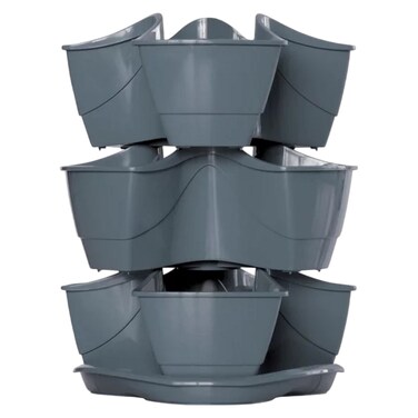 بروسبيربلاست وعاء نبات كوبي - رمادي داكن 29.5 × 29.5 × 38 سم