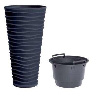 Prosperplast Sandy Slim Flower Pot Dark Grey 38.7x75cm