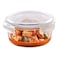 Borosil Glass Klip Round Shaped Food Storage Container 400ml
