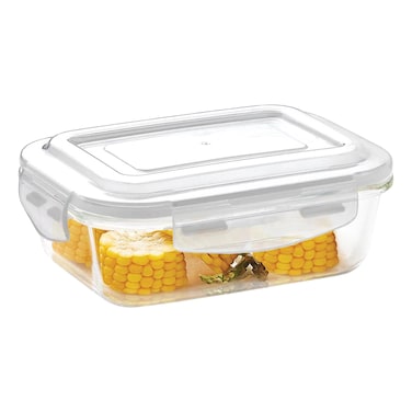 Borosil Glass Klip Rectangle Shaped Food Storage Container 640ml