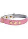 BOBBY ETOILES LEATHER CAT COLLAR WITH GILDED STARS - PINK COLOR