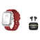 X.Cell G12 Professional Smartwatch Red and Apollo 7 Truly Wireless Bluetooth In-Ear Earbuds