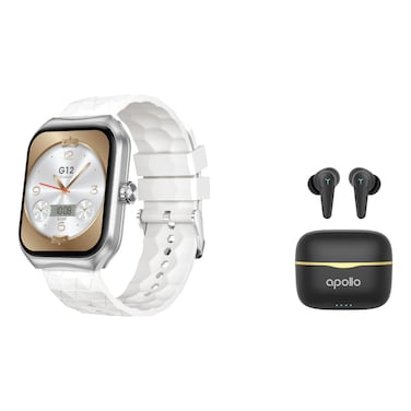 X.Cell G12 Professional Smartwatch White and Apollo 7 Truly Wireless Bluetooth In-Ear Earbuds