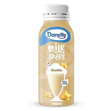 Danette Vanilla Milkshake, Creamy Vanilla Drink Made with 80% Milk, 180ml