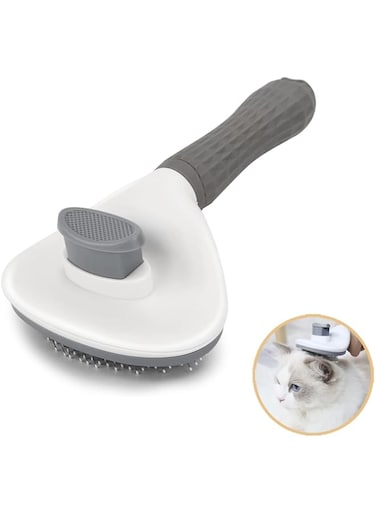 Joyzzz Cat Grooming Brush, Dog Cat Bunny Pet Grooming Shedding Brush with Individually Wrapped, Easy to Remove Loose Undercoat, Pet Massaging Tool Suitable for Pets with Long or Short Hair (Grey)