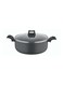 Non-Stick Casserole, Stockpot &amp; Stewpot with Glass Lid and 5 Layer PTFE Non-Stick Spray Coating BXSCP26BME Black 26cm