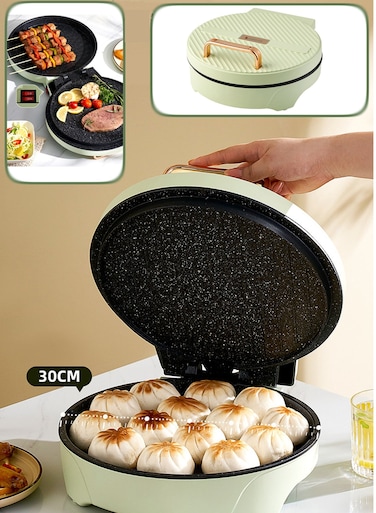 electric baking pan double-sided heating deepening home scrubber machine fully automatic pancake pan green