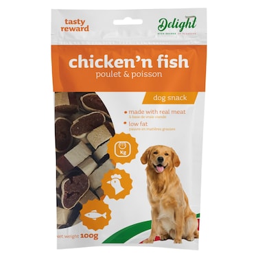 Delight Chicken and Fish Treats Dog Snack 100g