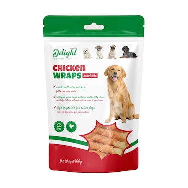 Delight Chicken Wrap Rawhide Treats Dog Snack 100g