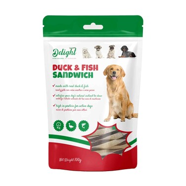 Delight Duck and Fish Sandwich Dog Snack 100g