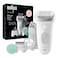 Braun Silk-Epil SkinSpa 7 Epilator SE 7081, White and Silver