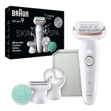 Braun Silk-Epil 9 SkinSpa Epilator SES 9080, White and Rose Gold