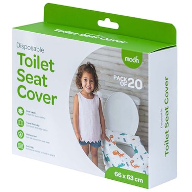 Moon Disposable Toilet Seat Cover Dino Print, 66 x 63cm, Pack of 20