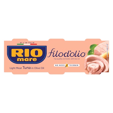 Rio Mare Filod'olio Light Meat Tuna in Olive Oil, 65g Pack of 3
