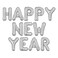 Party Zone Happy New Year Foil Balloon Set Silver 16inch