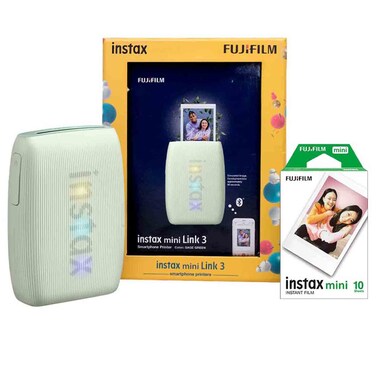 Fujifilm Instax Link 3 Series Portable Wireless Photo Printer, Green, Link 3