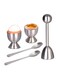 Cracker Topper Egg Topper Set Stainless Steel Egg Shell Opener Soft Hard Boiled Eggs Separator Tool Egg Topper Cutter with 2 Egg Cups 2 Spoons