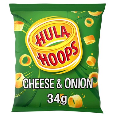 Hula Hoops Cheese And Onion Potato Rings, 34g