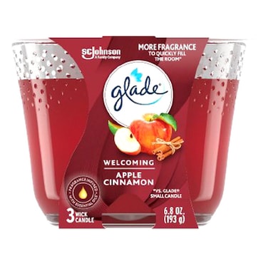 Glade Scented Candle, Welcoming Apple Cinnamon, 193g
