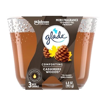 Glade Scented Candle, Comforting Cahsmere Woods, 193g