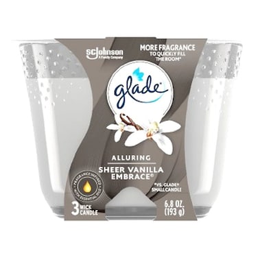 Glade Scented Candle, Alluring Sheer Vanilla Embrace, 193g