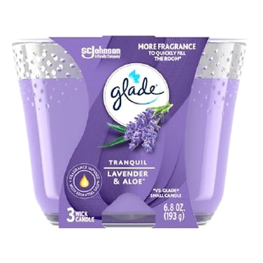 Glade Scented Candle, Tranquil Lavender &amp; Aloe, 193g